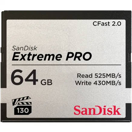 SanDisk Extreme PRO CFast 2.0 Card 525MB/s 64GB