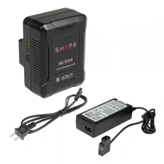 V-Mount Baterijas - Shape V-Mount Battery 98Wh + D-Tap Travel Battery Charger (1V98CH) - ātri pasūtīt no ražotāja