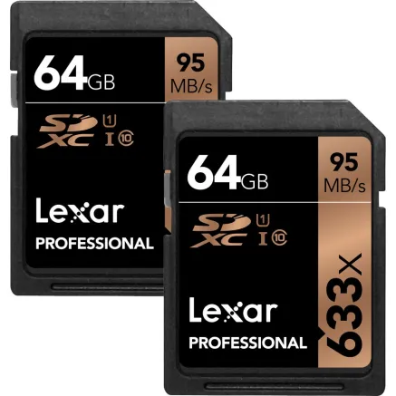 LEXAR HIGH-PERFORMANCE 633X SDHC/SDXC UHS-I U1/U3 (V30) R95/W45 64GB LSD64GCB633