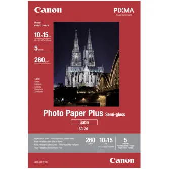 Fotopapīrs printeriem - Canon fotopapīrs SG-201 10x15 260g 5 lapas - ātri pasūtīt no ražotāja