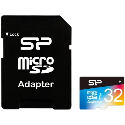 Silicon Power atmiņas karte microSDHC 32GB Superior UHS-I U1 + adapteris