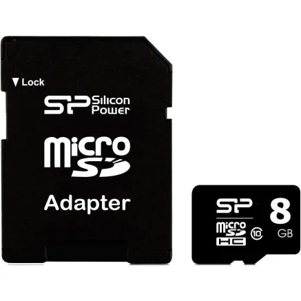 Silicon Power memory card microSDHC 8GB Class 10 + adapter