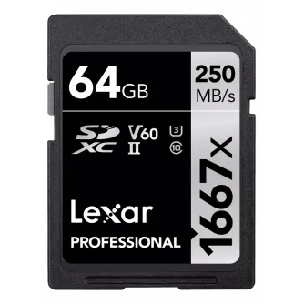 Memory Cards - Lexar memory card SDXC 64GB Pro 1667x U3 V60 250MB/s LSD64GCB1667 - quick order from manufacturer