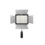 Yongnuo YN-160 III LED šviesa su reguliuojama spalvos temperatūra 3200K-5500K, viršutinė dalis su išsklaidytomis plokštelėmis ir įmontuota LED matrica