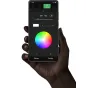 Aputure AL-MC RGBWW mini LED šviesa su programine įranga, turinti OLED ekraną ir spalvų ratą, skirtą tiksliai nustatyti 3200K-6500K spalvos temperatūrą ir 96+ CRI rodiklį