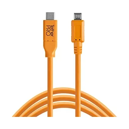 Tether Tools USB-C to 2.0 Micro-B 5-Pin 4.6m orange TetherPro CUC2515-ORG