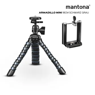 Mobile Phones Tripods - Walimex Mantona Armadillo Mini tripod black gray with phone holder 18 cm - quick order from manufacturer