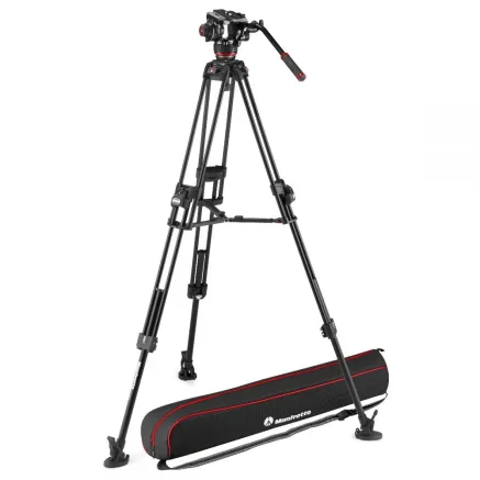 Manfrotto 504X Fluid Video Kit with 645 Fast Twin Alu Tripod (MVK504XTWINFA)