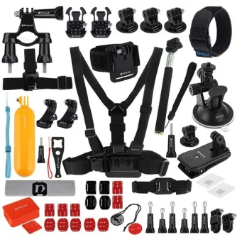 Sporta kameru aksesuāri - Puluz Set of 53 accessories for sports cameras PKT09 Combo Kits - perc šodien veikalā un ar piegādi