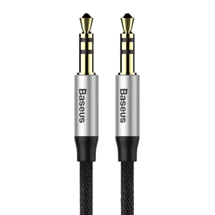 Baseus Yiven Audio Cable mini jack 3,5mm AUX, 1m (Black+Silver)