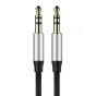 Audio vadi, adapteri - Baseus Yiven Audio Cable mini jack 3,5mm AUX, 1m (Black+Silver) - ātri pasūtīt no ražotāja