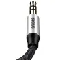 Audio vadi, adapteri - Baseus Yiven Audio Cable mini jack 3,5mm AUX, 1m (Black+Silver) - ātri pasūtīt no ražotāja