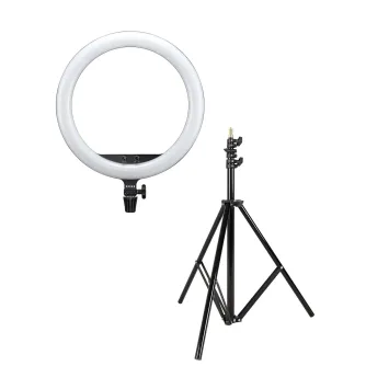 LED Gredzenveida lampas - Godox LR150B LED gredzenveida dimējama bi-color lampa ar statīvu 240F - 45cm - perc šodien veikalā un ar piegādi