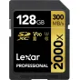 LEXAR PRO 2000X SDHC/SDXC UHS-II U3(V90) R300/W260 (W/O CARDREADER) 128GB LSD2000128G-BNNNG
