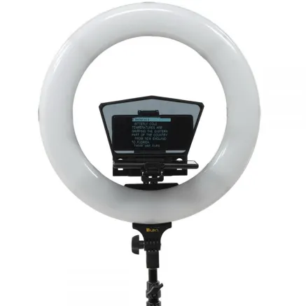  Ikan HS-PROMPTER-RL - HomeStream Phone Teleprompter w/ 18 Ring Light and Stand HS-PROMPTER-RL