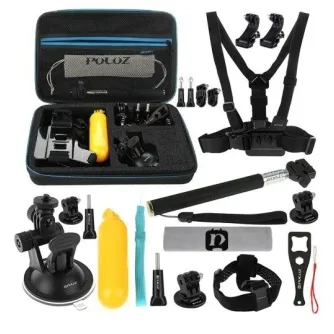 Sporta kameru aksesuāri - Puluz Set of 20 accessories for sports cameras PKT11 Combo Kits - ātri pasūtīt no ražotāja