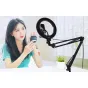 LED Gredzenveida lampas - Puluz Foldable arm stand 10 inch 26cm bi-color LED Ring Vlogging Video Light Live PKT3090B - ātri pasūtīt no ražotāja