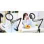 LED Gredzenveida lampas - Puluz Foldable arm stand + 8 inch 20cm bi-color LED Ring Vlogging Video Light Live PKT3089B - ātri pasūtīt no ražotāja