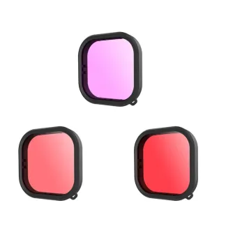 Sporta kameru aksesuāri - Telesin 3-pack (red/purple/magenta) lens filter for GoPro HERO11 hero9 HERO10 - ātri pasūtīt no ražotāja