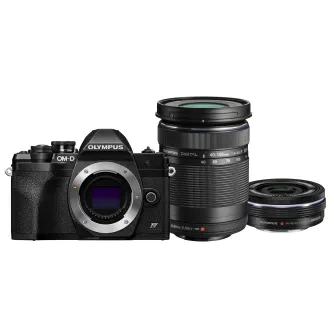 Bezspoguļa kameras - Olympus OM-D E-M10 Mark IV + ED 14-42mm EZ PANCAKE + ED 40-150mm F4‑5.6 R (Black) - ātri pasūtīt no ražotāja