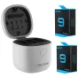 Sporta kameru aksesuāri - Telesin 3-slot waterproof charger Allin box for GoPro HERO10 HERO11 Hero 9 + 2 batteries (GP-BTR-905-GY) - ātri pasūtīt no ražotāja