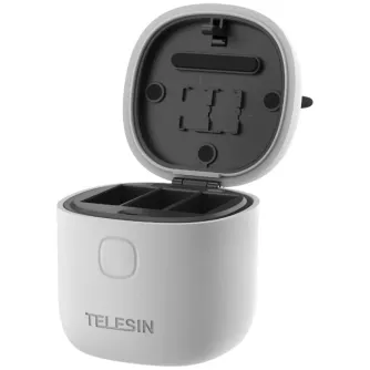 Sporta kameru aksesuāri - Telesin 3-slot waterproof charger Allin box for GoPro HERO10 HERO11 Hero 9 + 2 batteries (GP-BTR-905-GY) - ātri pasūtīt no ražotāja