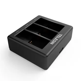 Sporta kameru aksesuāri - Telesin 3-slot charger used for GoPro Hero 9 HERO10 HERO11 balck - ātri pasūtīt no ražotāja
