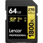 LEXAR Pro 1800x SDXC U3 (V60) UHS-II R270/W180 64GB