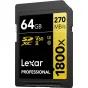 Atmiņas kartes - LEXAR Pro 1800x SDXC U3 (V60) UHS-II R270/W180 64GB - perc šodien veikalā un ar piegādi