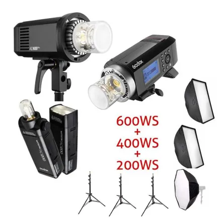Godox AD600Pro II + AD400Pro + AD200 Portatīvo TTL zibspuldžu komplekts FULL noma