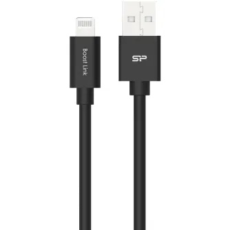 Kabeļi - Silicon Power cable USB - Lightning Boost Link 1m, black SP1M0ASYLK15AL1K - ātri pasūtīt no ražotāja
