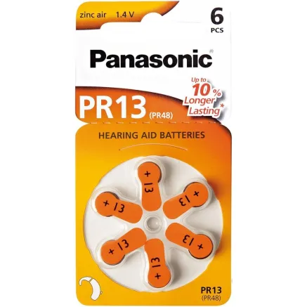 Panasonic Batteries Panasonic hearing aid battery PR13L/6DC PR-13L/6LB