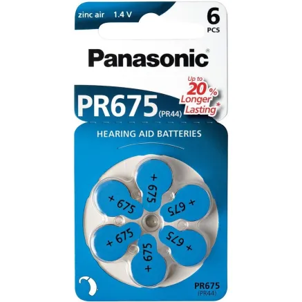 Panasonic Batteries Panasonic hearing aid battery PR675LH/6DC PR675LH/6LB