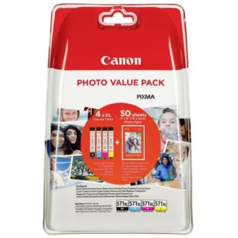 Printer cartridges - Canon ink + photo paper Photo Value Pack CLI-571XL, black/color 0332C005 - quick order from manufacturer