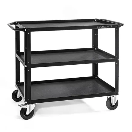 CONECARTS Large cart - with rubber mat - three shelves (CNC1B0A00W01R3B00)