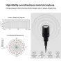 Bezvadu piespraužamie mikrofoni - Puluz PU425 Jack Lavalier Wired Condenser Recording Microphone 1.5m USB-C / Type-C - perc šodien veikalā un ar piegādi