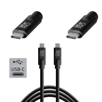 Tether Tools TetherPro USB-C į USB-C 3 m juodas kabelis su aukštos kokybės USB 3.0 jungtimis, skirtas patikimai perduoti duomenis ir sumažinti klaidų riziką