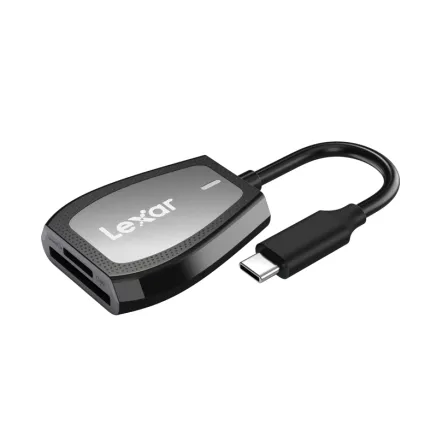 LEXAR KORTELIŲ SKAITIKLIS PROFESIONALUS USB-C DUAL-SLOT SKAITIKLIS, PALAIKO SD IR MICROSD UHS-II KORTAS LRW470U-RNHNG