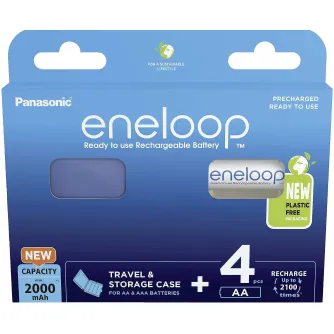 Batteries and chargers - Rechargeable batteries Panasonic ENELOOP BK-3MCDEC4BE, 2000 mAh, 2100 (4xAA) BOOM - buy today in Master Foto store and with delivery Best choise selected by experts