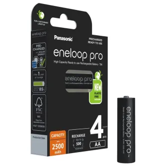 Batteries and chargers - Rechargeable batteries Panasonic ENELOOP Pro BK-3HCDE/4BE, 2500 mAh, 500 (4xAA) - quick order from manufacturer Best choise selected by experts