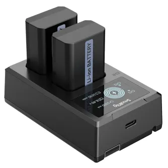 SmallRig NP-FW50 dvigubo baterijų įkrovimo rinkinys su dviem 1030mAh litija jonų baterijomis, USB-A ir USB-C sąsajomis, LCD ekranu įkrovimo būsenos rodymui, skirtas Sony Alpha ir NEX serijos kameroms