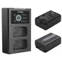 SmallRig NP-FW50 dvigubo baterijų įkroviklis su dviem 1030 mAh ličio jonų baterijomis, USB-A ir USB-C įkrovimo suderinamumas, LCD ekranas realaus laiko įkrovimo duomenims