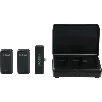 Bezvadu piespraužamie mikrofoni - BY-XM6-K4 - 2.4GHz Dual-channel Wireless Microphone iOS/Lightning devices 1+2 w/ charging box - ātri pasūtīt no ražotāja