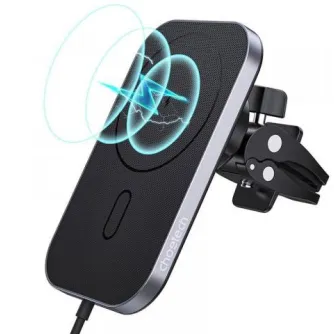 Viedtālruņiem - Choetech car phone holder + charger MagSafe T200-F, black - ātri pasūtīt no ražotāja
