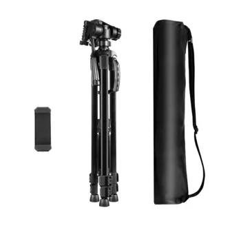 Foto statīvi - Puluz Tripod / Tripod with 3D 360° head + phone holder PU3096B - perc šodien veikalā un ar piegādi