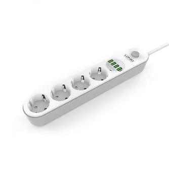Kameras bateriju lādētāji - Power strip Ldnio SE4432 with USB charger - ātri pasūtīt no ražotāja