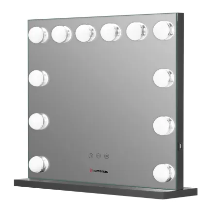 Humanas HS-HM02 make-up mirror with LED lighting - black