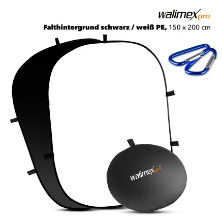 Walimex pro 2in1 Foldable Background b/w 150x200