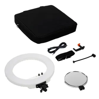 Sortimenta jaunumi - Caruba Round Vlogger 18 inch LED Set PRO with Bag - White - ātri pasūtīt no ražotāja