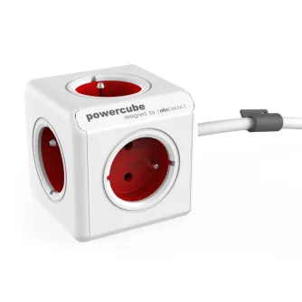 AC adapteri, strāvas vadi - Allocacoc PowerCube Extended Red 3,0 m kabelis (FR) - ātri pasūtīt no ražotāja